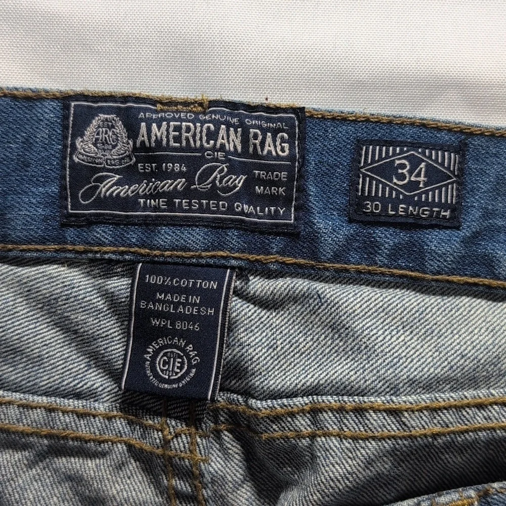 American Rag Men's Blue Distressed Jeans Size W34 L30